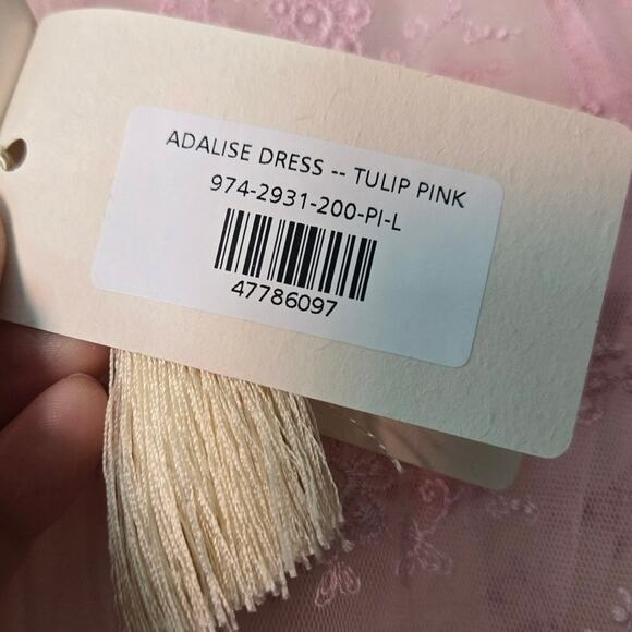 DOEN Adalise Dress Tulip Pink Floral Lace Sheer Beach Size Large NWT - Picture 5 of 7